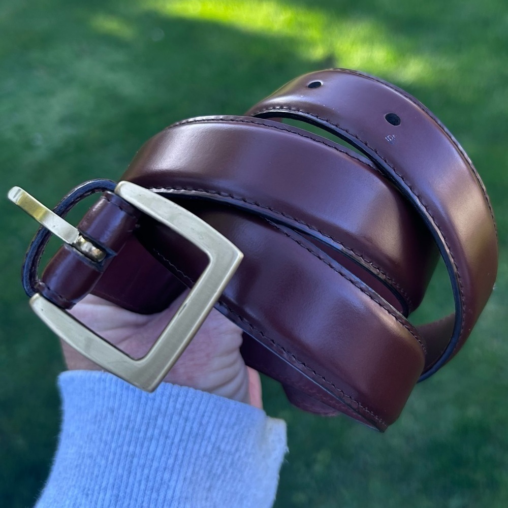 Vintage Classic Coach Brown Leather Belt Brass Buckle | Size 36